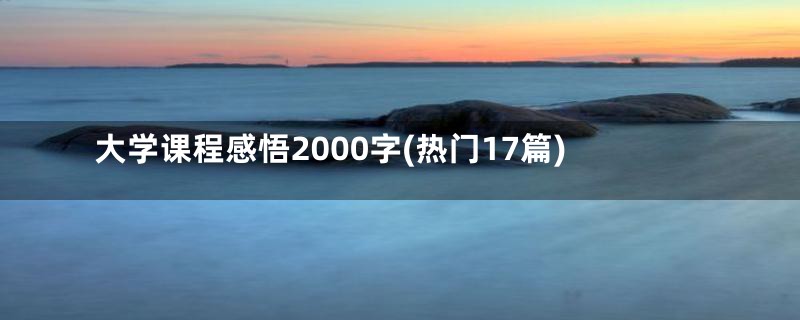 大学课程感悟2000字(热门17篇)